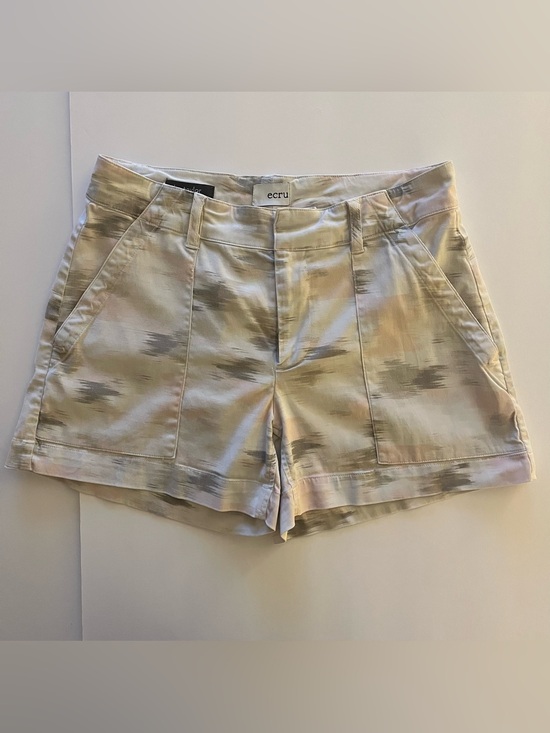 ecru Pants - ecru The Taylor Women’s Shorts Cotton Blend Size 2 ikat-inspired print
